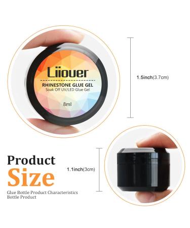 Yagoyan Rhinestone Glue 8ml - Clear Nail Gem Adhesive with Dual-Head Brush - 2 Jars - Buy Online on GoSupps.com