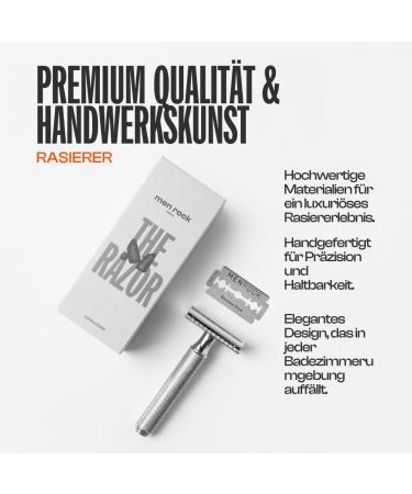 Men Rock Double Edged Safety Razor for Men | Ergonomic Handle | Quality Shaving Tool - Buy Online on GoSupps.com