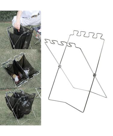 YUNNUO Garbage Bag Holder Outdoor Garbage Bag Holder Large (22.4x12.2 inches) Stainless Steel Portable Garbage Collection Rack for Kitchen Indoor and Outdoor Camping(Large)