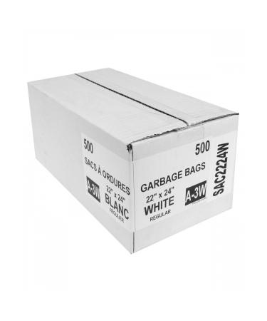 GARBAGE BAGS 22" X 24" WHITE 500/BOX