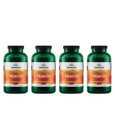 Swanson Niacin (B3) Cardio Health Support Carbohydrate Metabolism 500 Milligrams 250 Capsules (4 Pack)