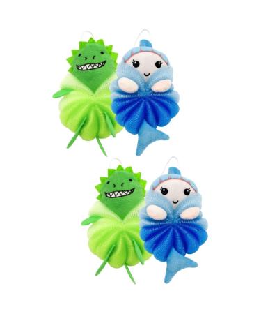 Didiseaon 4 Pcs Children's Bath Ball Baby Body Wash Bathroom Shower Loofah for Body Animal Toddler Loofahs Animal Mesh Sponge Body Wash Sponge Polyethylene Cute Bath Net Newborn