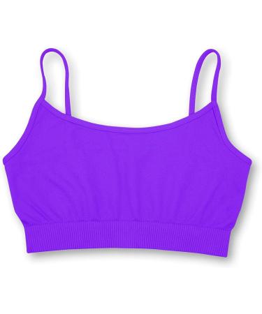 Kurve Girls Neon Purple Training Sports Bra | Seamless Bralette Crop Tank Top 4-8 Years - Buy Online on GoSupps.com