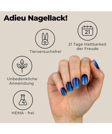 Miss Sophie Nail Film - Milky Way Blue - 24 Ultra-Thin Self-Adhesive Long-Lasting Nail Wraps - Buy Online on GoSupps.com