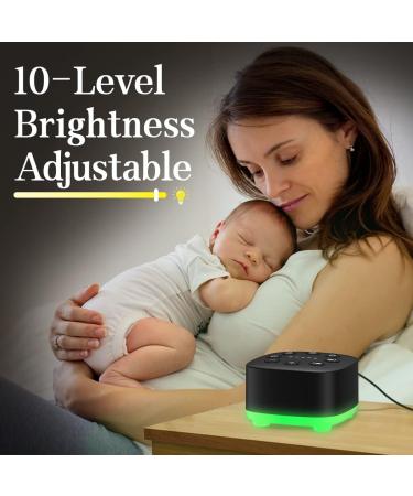 Meditation White Noise Machine | 30 Soothing Sounds | Volume Control | 12 Night Light | Portable Sound Machine for Sleep Therapy | AC/USB Powered | Travel Friendly | Ideal for Baby Kids Adults | Black - Buy Online on GoSupps.com