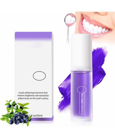 Purple Teeth Whitening Toothpaste tooth whitening toothpaste purple toothpaste white teeth toothpaste brightening toothpaste for bleaching teeth adults deep stain removal coffee yellow teeth 30 ml (1 Pack)
