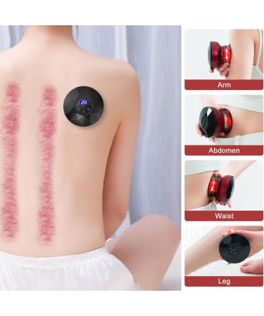 Electric Cupping Massage Device - Intelligent 12 Gear Guasha for Neck Shoulder & Back Relief - Air Leaf Red - Buy Online on GoSupps.com