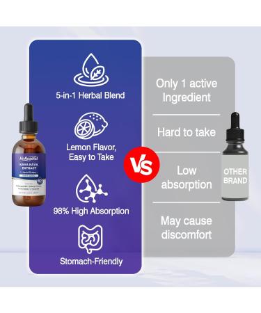 HOLLEGEND Kava Kava Root Extract Liquid Drops 5 in 1 Blend with Ashwagandha Lemon Balm L-Theanine Kava Tincture Supplement for Stress Relief Sleep Brain Health 2 Fl Oz - Buy Online on GoSupps.com