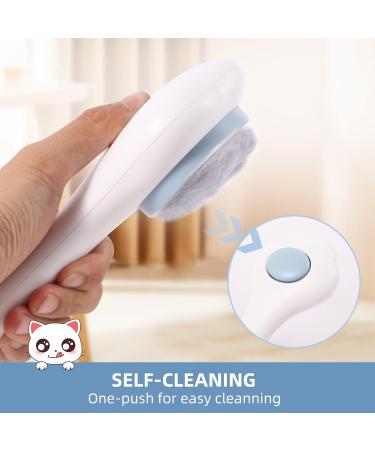 Jaswell Self-Cleaning Cat Brush for Shedding & Grooming | Slicker Brush for Cats & Dogs - Blue - Buy Online on GoSupps.com