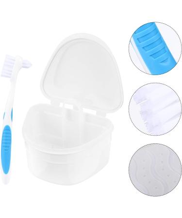 Premium Press Case Prosthesis Box with Brush Holder & Sieve - Travel-Friendly Prosthesis Container | Ideal for Bathroom & Cleaning - Buy Online on GoSupps.com