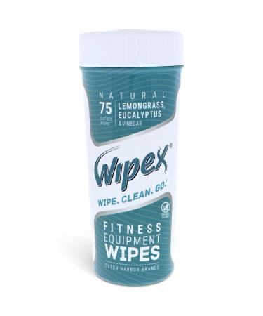 Wipex Fitness Equipment Wipes | Use as Gym Wipes for Equipment, Yoga Mat Cleaner, Peloton Bike Cleaner, Exercise Machine Wipes | Lemongrass, Eucalyptus, 75 Natural Wipes per Canister