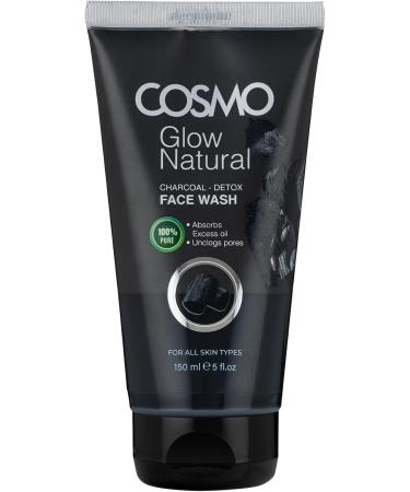 Glow Natural Face Wash 150ml Deep-pore Cleansing Wash to Clarify & Purify Skin for All Skin Types (5.07 fl.oz Charcoal) Charcoal 5.07 Fl Oz (Pack of 1)