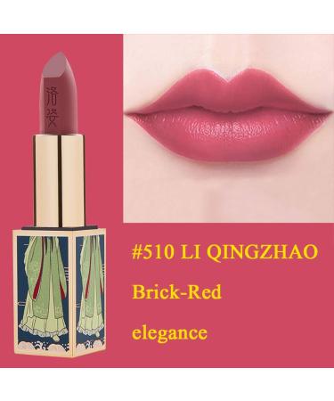 LUOZI Matte Lipstick Waterproof Long Lasting 24Hr Moisturizing Nourishing Brick Red Lipstick - Ideal for Mature Women (510 Brick Red) - Buy Online on GoSupps.com