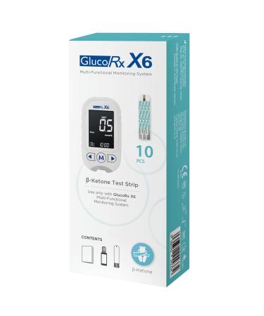 GlucoRx X6 Blood Ketone Test Strips (10pcs)