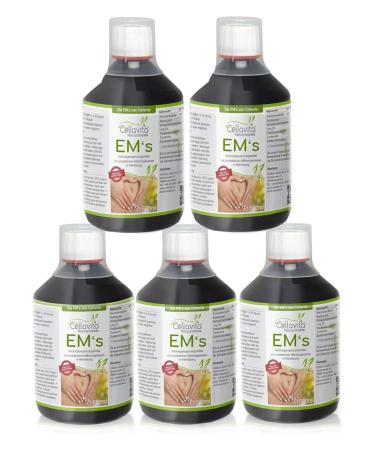 Cellavita Cellavita EM Effective Microorganisms - Man & Intestinal - (Over 24 Bacteria Cultures) - Pure Quality - 5 x 500ml