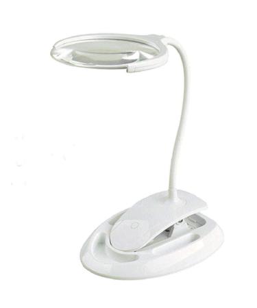 Lamp with Charging Port Lighted Magnifier with Stand Clamp Dimmable Bright Light for Reading Crafts Auspicious Clouds