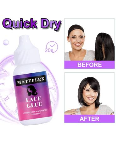 Invisible Waterproof Hair Glue for Lace Wigs - Adhesive Bonding for Poly & Lace Hairpieces (1 Bottle) - Buy Online on GoSupps.com