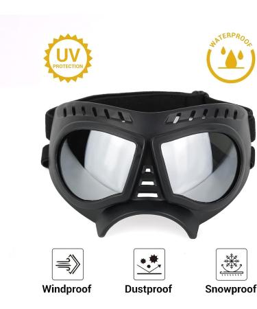 Petleso Dog Goggles Medium Breed - UV Protection Sunglasses for Medium Dogs - Silver Lens - Buy Online on GoSupps.com