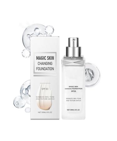 Color Changing Foundation | Mature Skin Change Foundation | Unified Light Natural Coverage SPF 30 Moisturizing Cream For Women