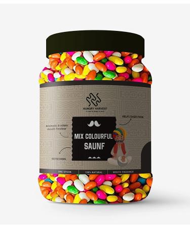 Hungry Harvest Colourful Sugar Coated Saunf| Colorful Fennel Seed - 150 gms Mouth Freshener_Packing May Vary