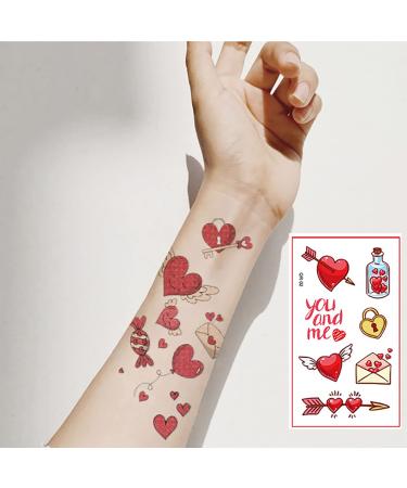 Valentine's Day Temporary Tattoo Set - 10 Sheets Waterproof Body Art Stickers for Men, Women, and Kids | Pink Rose, Sweet Love Hearts, Lips, Cupid Designs - Perfect for Legs, Arms, Face | Party Favors - Buy Online on GoSupps.com