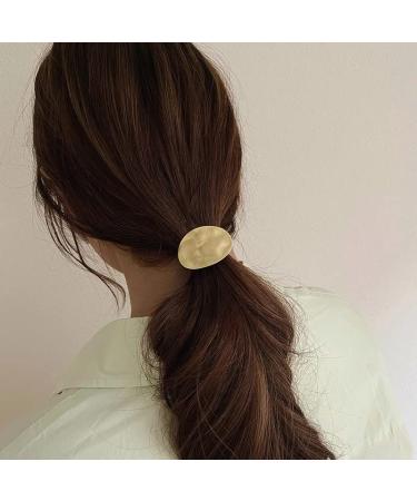 Ponytail Hair Cuff Set - 4 Metal Circle Hair Ties for Women and Girls - Gold - Buy Online on GoSupps.com