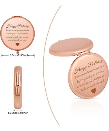 Happy Birthday Gift for Women: Folding Travel Compact Mirror for Her - Birthday Present Ideas for Friends, Mom, Daughter, Sister, Coworkers, Grandma, Aunt, Wife - Buy Online on GoSupps.com