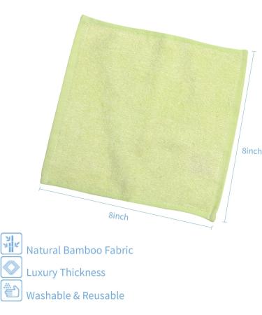 Bamboo Washcloths 12 Pack - Multicolor Face Cloths for Bathroom, Gym & Spa - High Absorbency, Soft Fingertip Towels - 8x8 (Green) - Buy Online on GoSupps.com