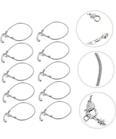 KICHOUSE 10pcs Bracelet Chain girl bracelets Simple Bracelets girls crafts jewelry for girls slider bracelets for Silver 20.00X0.20X0.20CM - Buy Online on GoSupps.com