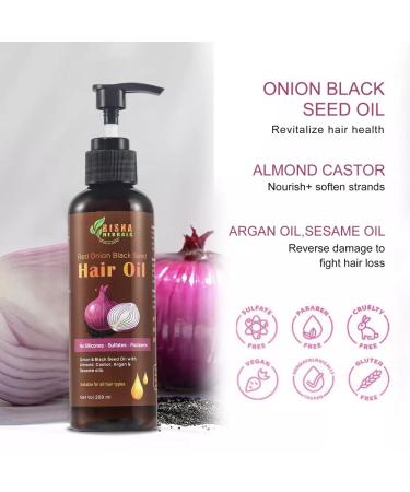 Red Onion Black Seed Hair Oil for Growth & Repair - Non-Greasy Vegan Cruelty-Free - Ideal for Men & Women - Buy Online on GoSupps.com