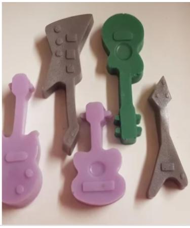 MINI 6x guitar 2-3cm soaps fragrance free suitable for sensitive skin colours will vary