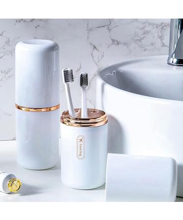 Travel Toothbrush Cup Case - Portable Toothbrush Holder with Cover for Camping & Travel (Black) | Ideal for Business Trips & Easy Storage - Buy Online on GoSupps.com
