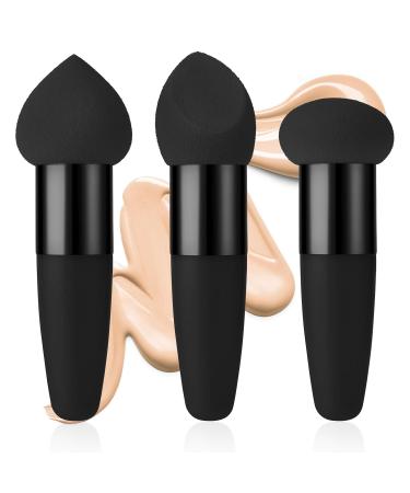 Buy Sibba 3-Piece Make-Up Sponge Set | Beauty Blender for Flawless Foundation & Concealer | Mini Angle Brush | Black - Buy Online on GoSupps.com