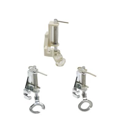 3pcs Large Metal Darning/Free Motion Sewing Machine Presser Foot for All Low Shank Brother Singer Babylock Janome and More Sewing Machines - Include Close Toe, Open Toe and Quilting Foot