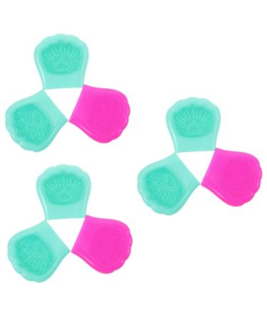 Ipetboom 3 Sets Cleaning Brush Face Silicon Facial Cleaner Woman Blackheads Removal Brushes for Cleaning Handheld Mat Scrubber Skin Cleansing Brush Facial Brush