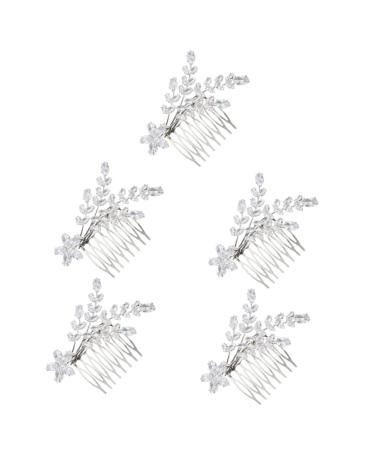 Beaupretty Womens Accessories bangs comb hair combs for wedding bride hair comb wedding headpiece for bride crystal hair combs bride headdress bridesmaid Mori Department aluminum alloy Comb