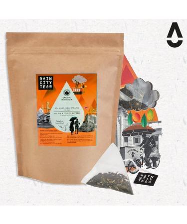 Peach Mango Swirl Pyramid Organic Greentea Bags - 50 Compostable Whole Leaf Chai Tea Bags - USDA Certified l Cellulose Inner Packaging l - Buy Online on GoSupps.com