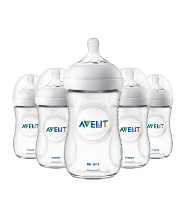 Philips Avent Natural Baby Bottle  Clear  9oz  5pk  SCF013/57