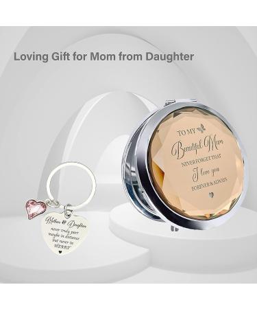 Mother Daughter Gift Set: Mirror Compact & Keychain - Perfect Mother's Day, Birthday, Christmas Present - Buy Online on GoSupps.com