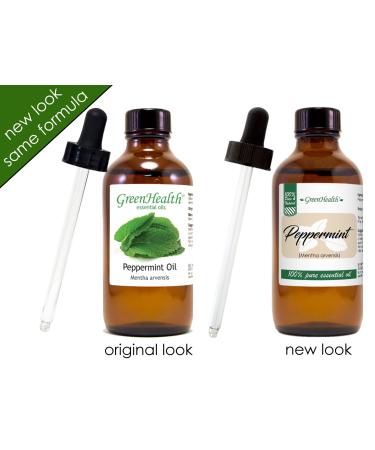 GreenHealth Peppermint Essential Oil - 4 fl oz (118 ml) Glass Bottle with Glass Dropper - 100% Pure Essential Oil - Buy Online on GoSupps.com