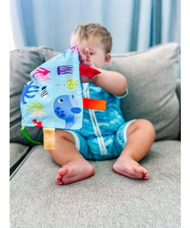 Baby Jack & Co Ocean Lovey Tag Toys for Babies - 8x8 Crinkle Toy Set | Soft & Safe | Learn Shapes & Colors | Ideal Baby Shower Gift | BPA Free - Buy Online on GoSupps.com