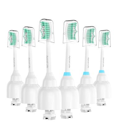 Electric Toothbrush Replacement Heads Compatible with Philips Sonicare Screw-on E-Series Electric Rechargeable Toothbrush Precision Clean Toothbrush Heads Refills 6 Pack Blue