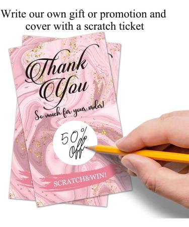 Hafhue 50 Pack Thank You Blank Gift Certificate Scratch Off Cards for Small Business Spa Gold - Buy Online on GoSupps.com
