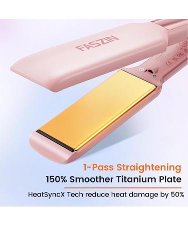 Professional Hair Straightener - 1.65" Titanium Flat Iron with 30s Rapid Heat 10 Temp Levels (260-450 ) LED Display - Pink - Buy Online on GoSupps.com