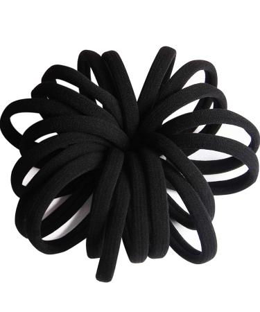 20 PCS Large Black Hair Ties for Thick Hair - Stretchy Ponytail Holders for Braids - 5cm Diameter, 1cm Width - Men, Women, Girls - Buy Online on GoSupps.com