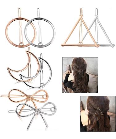 LHKJ Hair Barrette Hollow Circular Double Triangle Loop Clips Metal Hairpin Thick Hair Styling for Girls - Buy Online on GoSupps.com