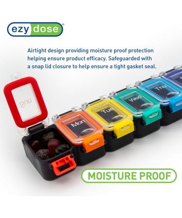 Buy EZY DOSE 7-Day Pill Planner | Waterproof Vitamin Organizer with Locking Compartments | Secure Medicine Case for International Shipping - Buy Online on GoSupps.com