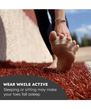 Natural Toe Spacers & Separators | Fast Pain Relief for Hammertoe & Bunions | Food Grade Silicone for Walking Running & Yoga - Medium - Buy Online on GoSupps.com