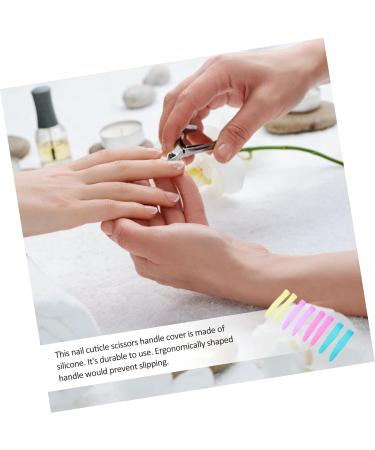 Mikinona 4 Pairs Cuticle Nipper Handle Sleeve Scissor Scissor Tip Protectors Cuticle Sewing Embroidery Trimmer Handle Silicone Cover Silica Gel Nail Clippers Pouch - Buy Online on GoSupps.com