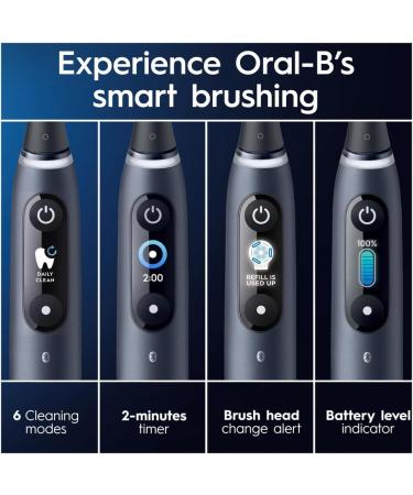 Oral-B iO8 Electric Toothbrushes For Adults Gifts For Women / Men App Connected Handle 1 Toothbrush Head & Travel Case 6 Modes with Teeth Whitening 2 Pin UK Plug Limited Edition Black Zip travel case without extra refills - Buy Online on GoSupps.com